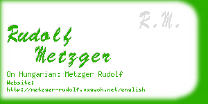 rudolf metzger business card